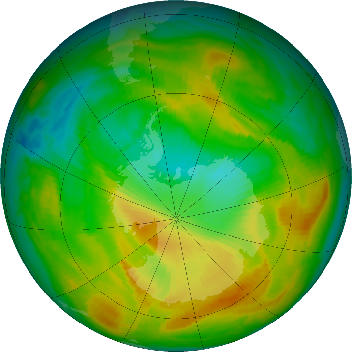 Antarctic ozone map for 22 November 1980